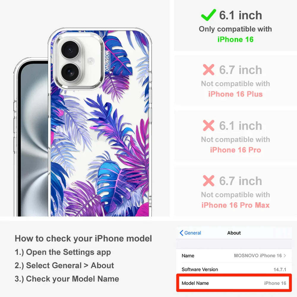 Fancy Palm Leaf Phone Case - iPhone 16 Case Clear