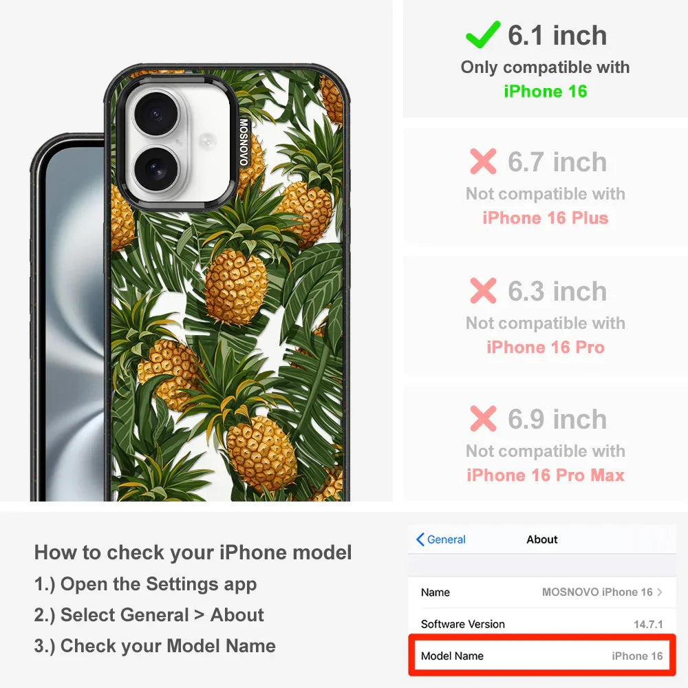 Pineapples Phone Case - iPhone 16 Case Clear Black ShockStone