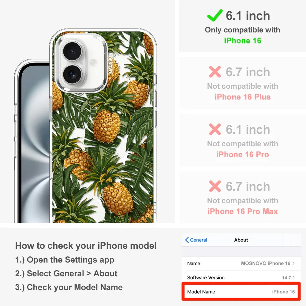 Pineapples Phone Case - iPhone 16 Case Clear With MagSafe