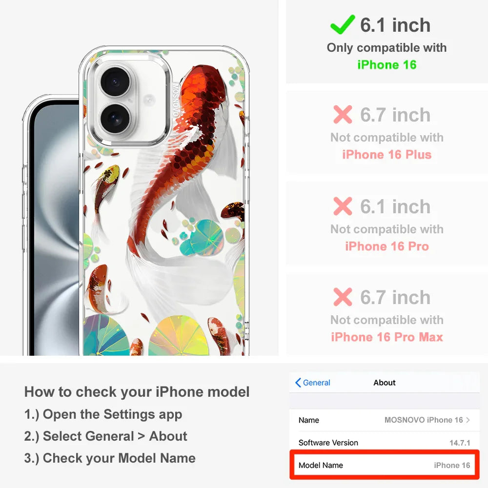 Koi Art Phone Case - iPhone 16 Case Clear