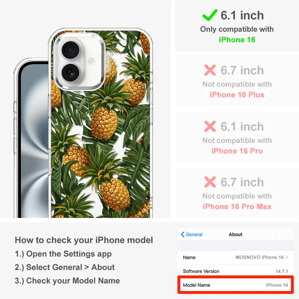 Pineapples Phone Case - iPhone 16 Case Clear