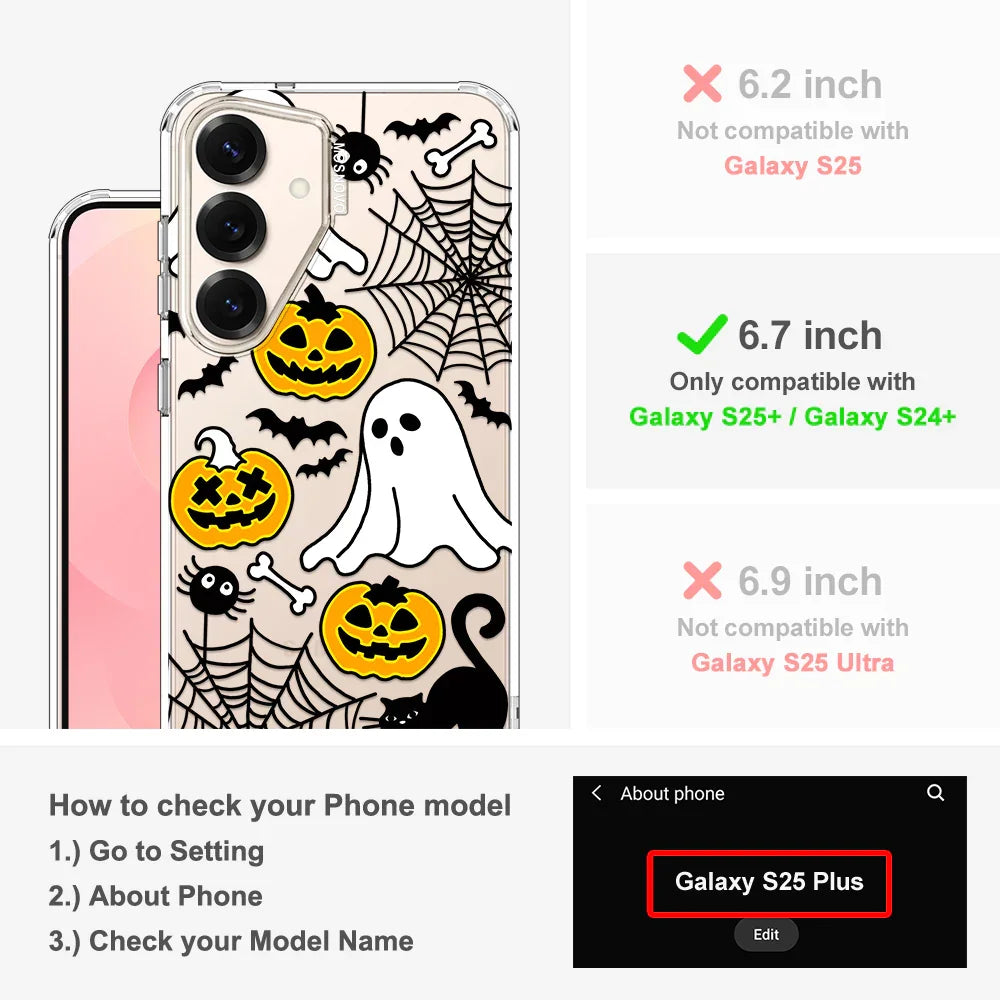 Halloween Pumpkin Phone Case - Samsung Galaxy S24 Plus Case Clear