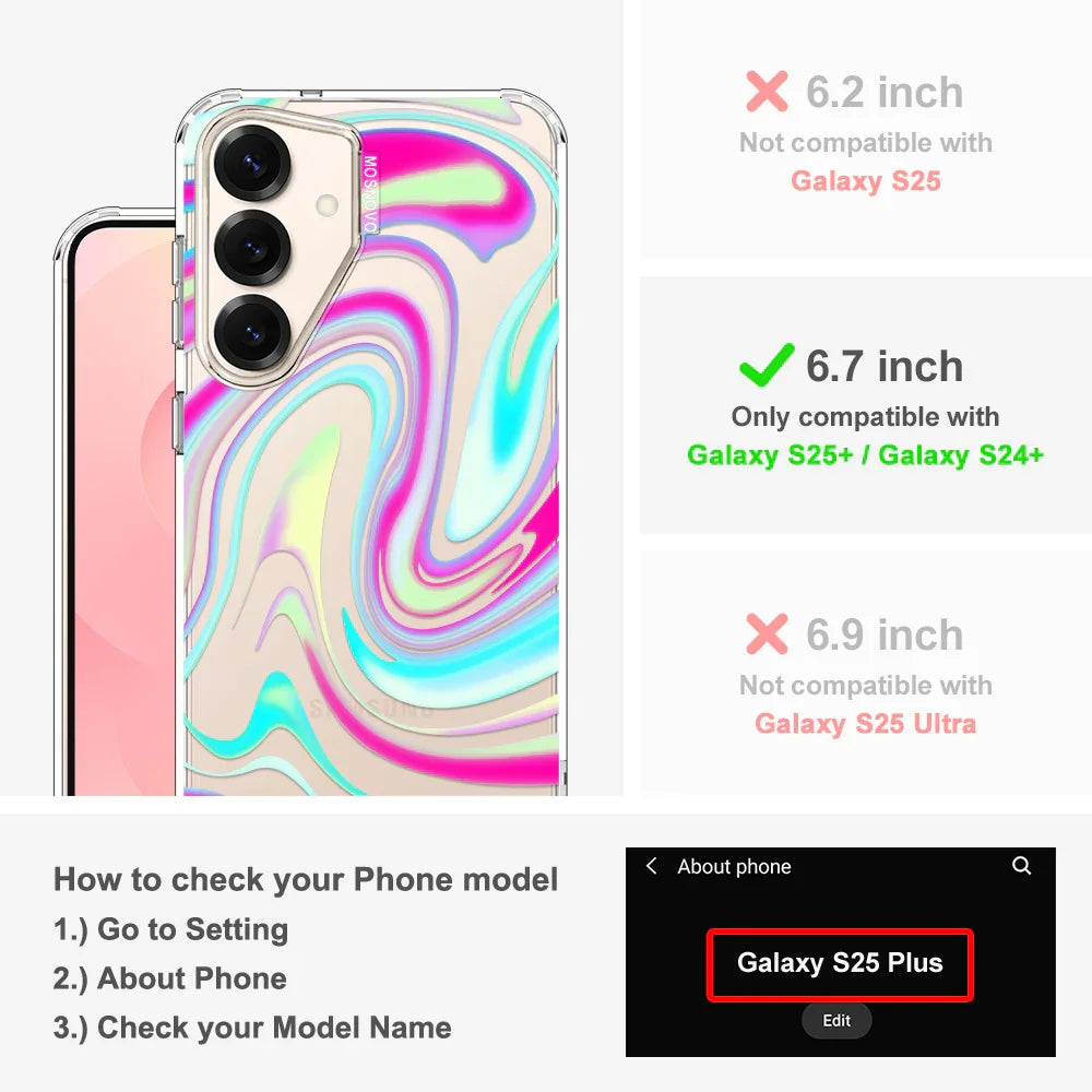 Psychedelic Swirls Phone Case - Samsung Galaxy S24 Plus Case Clear