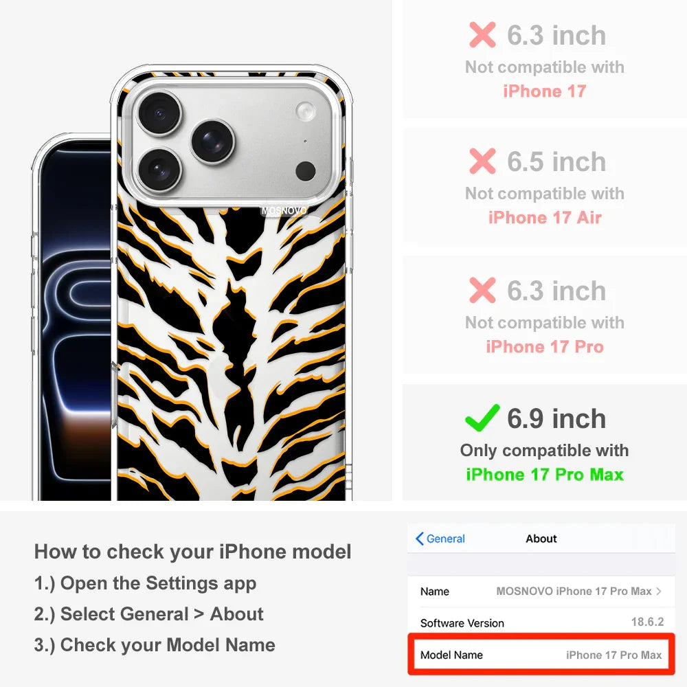 Tiger Print Phone Case - iPhone 17 Pro Max Case – MOSNOVO
