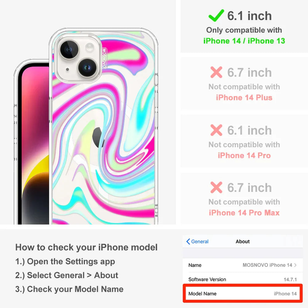 Psychedelic Swirls Phone Case - iPhone 13 Case Clear With MagSafe