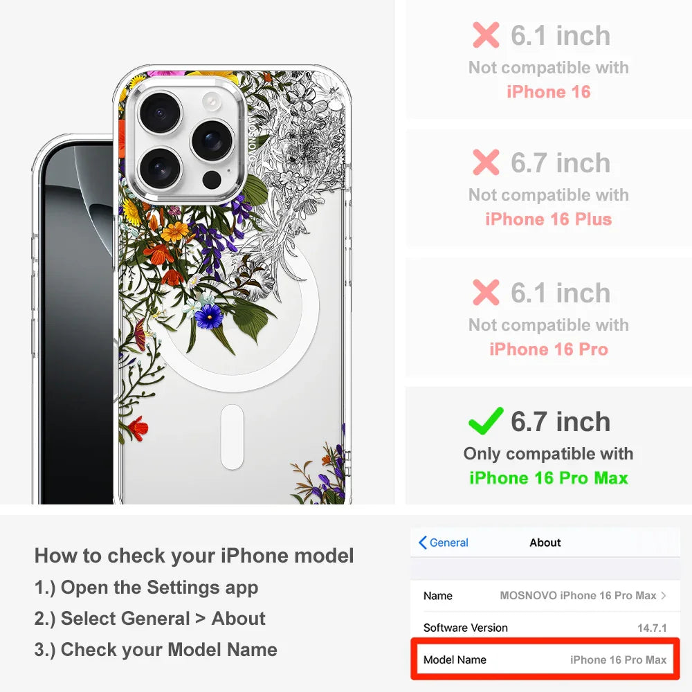 Spring Meadow Phone Case - iPhone 16 Pro Max Case Clear With MagSafe