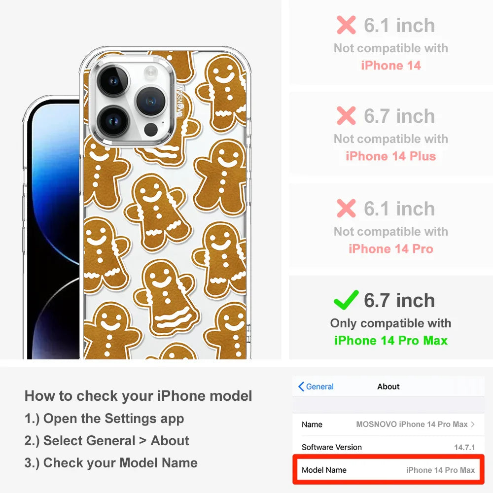 Ginger Breadman Phone Case - iPhone 14 Pro Max Case Clear