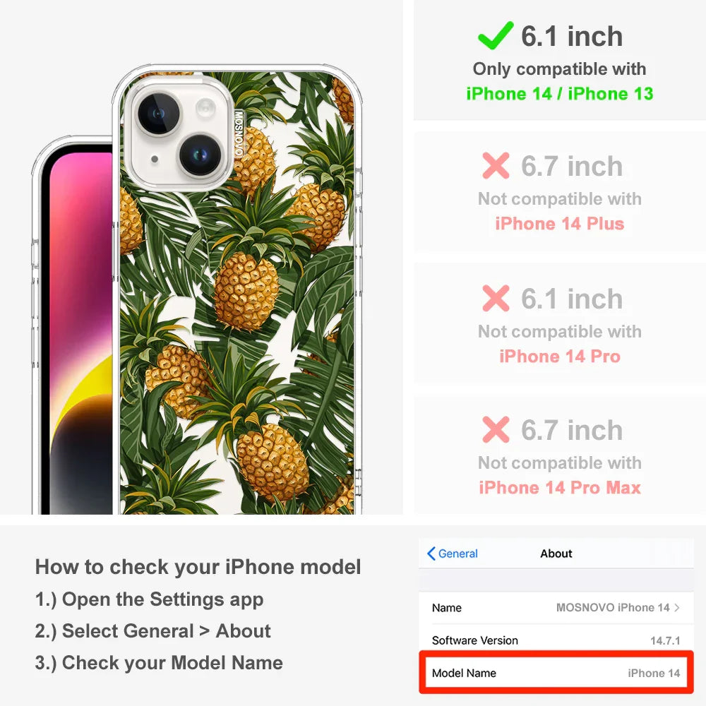 Pineapples Phone Case - iPhone 13 Case Clear
