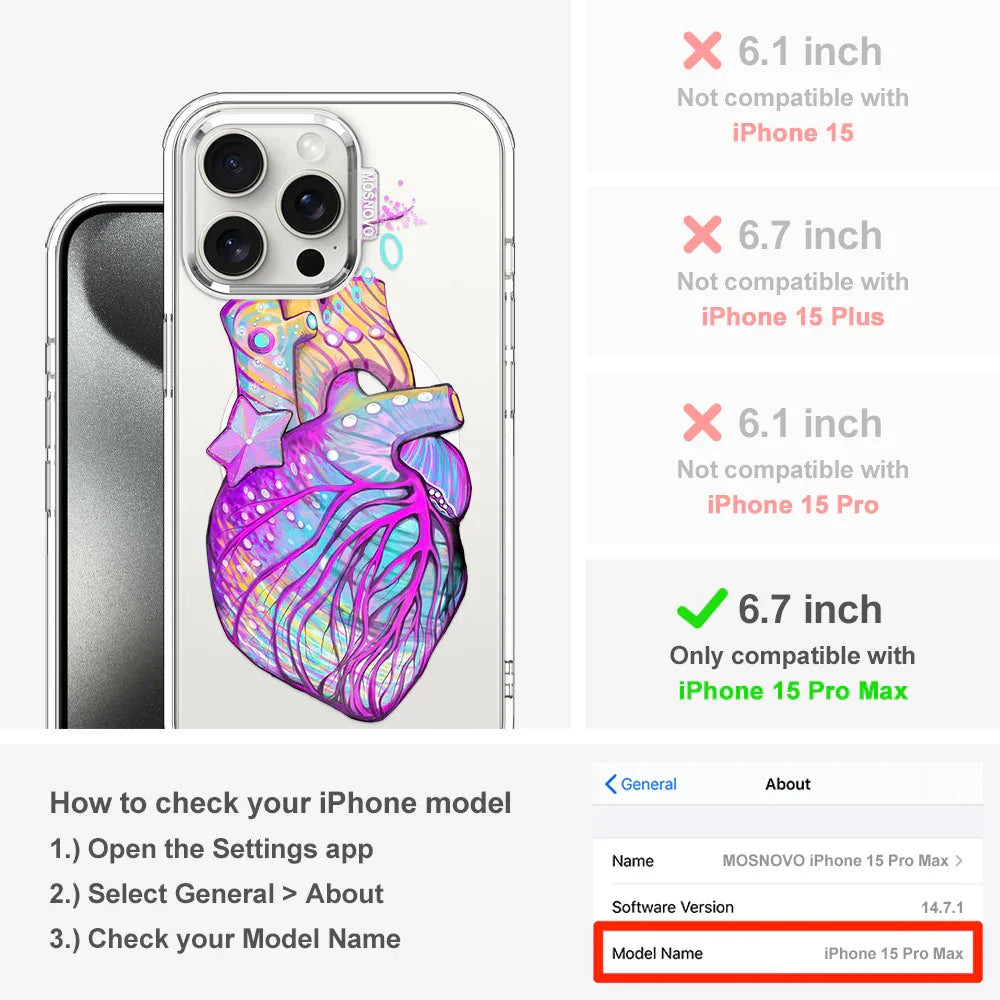 Art of Heart Phone Case - iPhone 15 Pro Max Case Clear With MagSafe