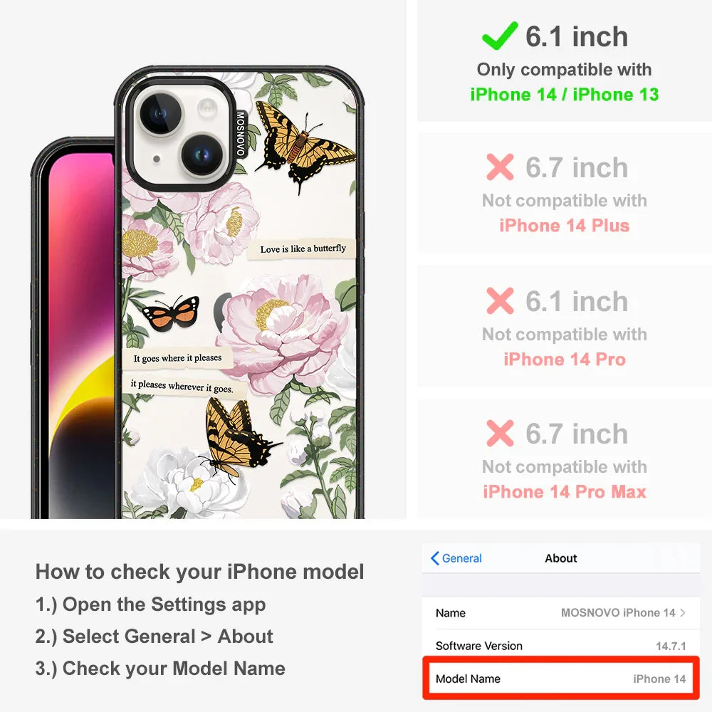 Bloom Phone Case - iPhone 14 Case Clear Black ShockStone