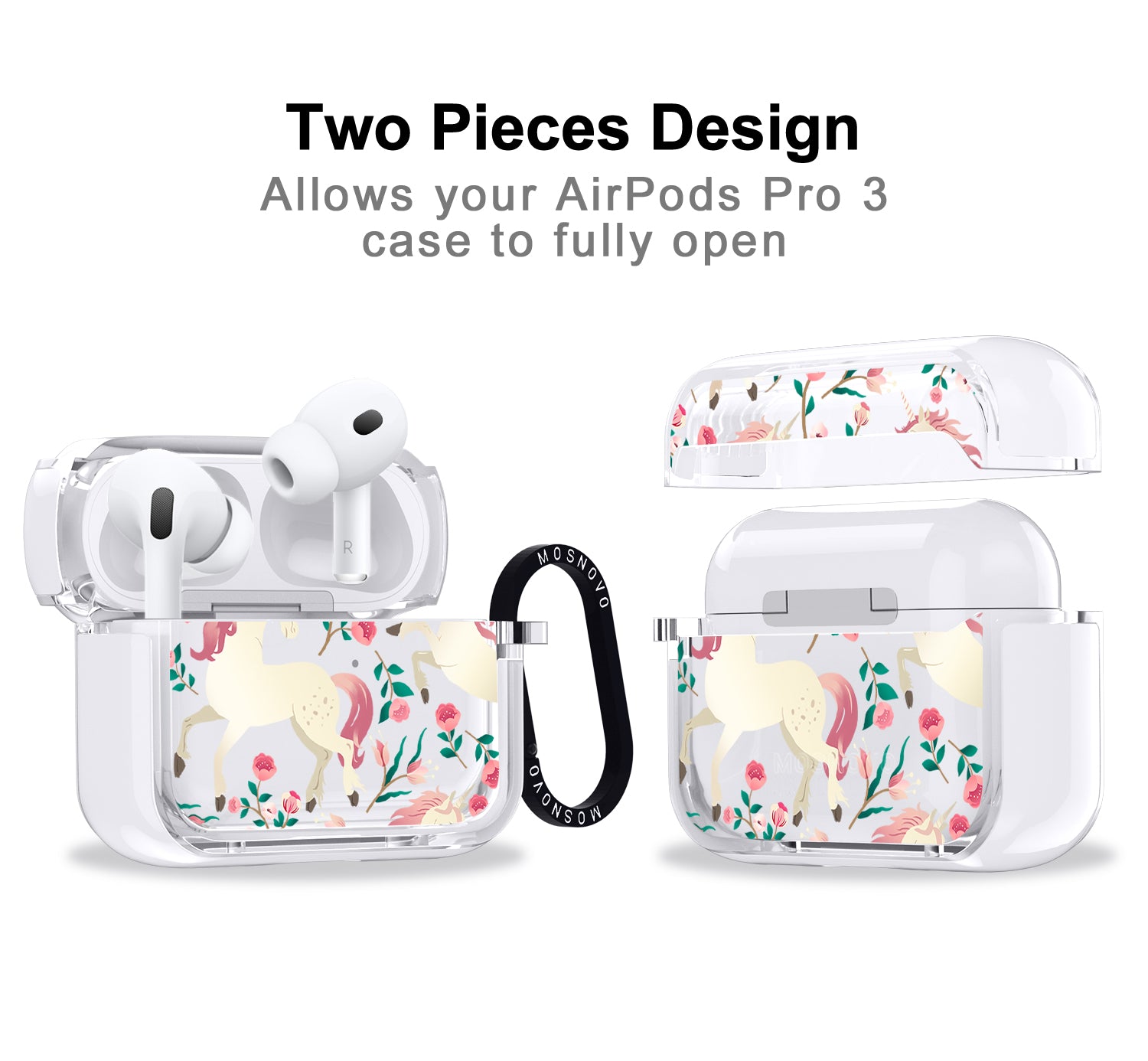 Unicorn with Floral Airpods Pro 3 Case