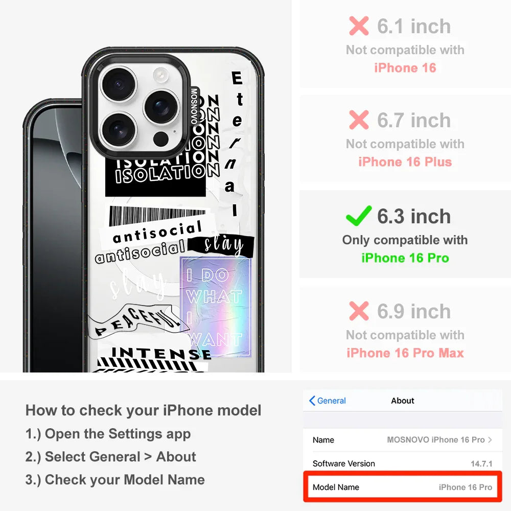 Slay Phone Case - iPhone 16 Pro Case Clear Black ShockStone With MagSafe