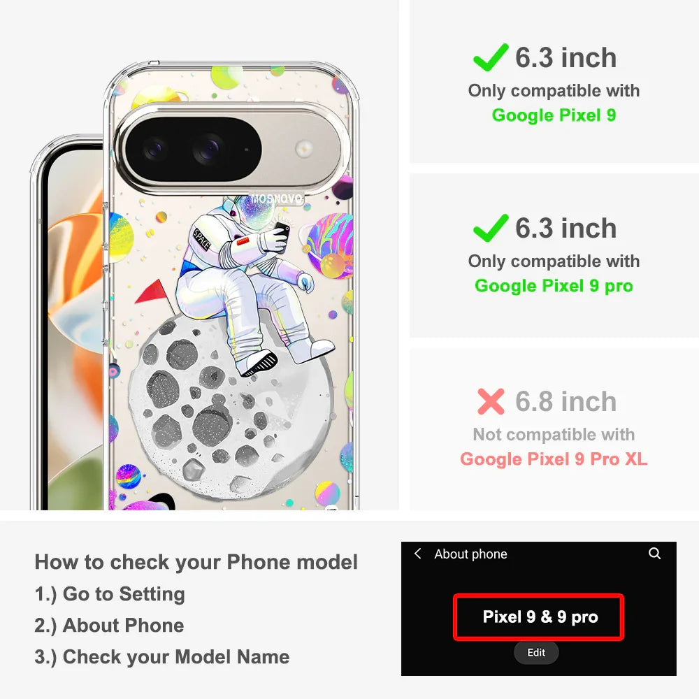 Astronaut Selfie Phone Case - Google Pixel 9 Pro Case Clear