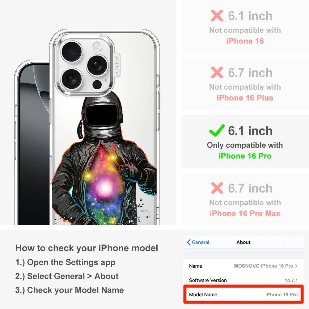Mystery Astronaut Phone Case - iPhone 16 Pro Case Clear