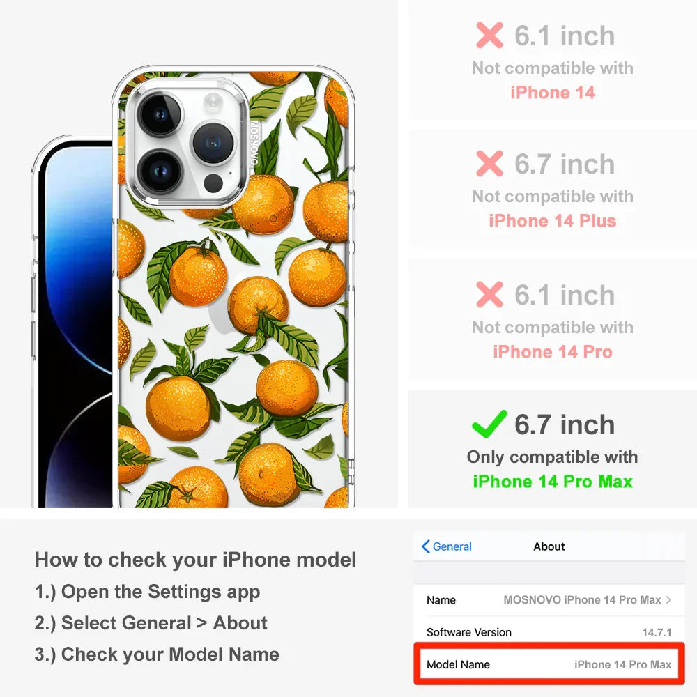 Tangerine Phone Case - iPhone 14 Pro Max Case Clear
