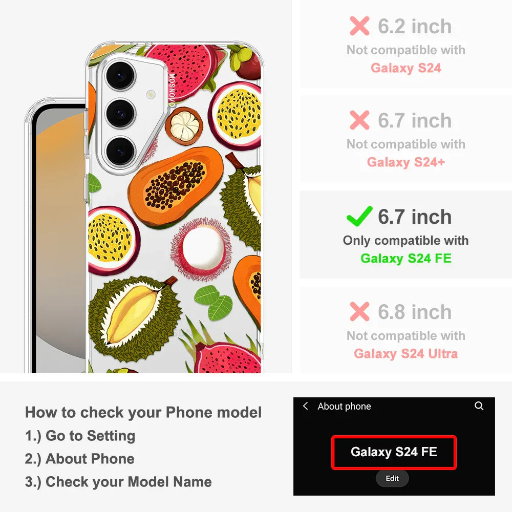 Tropical Fruits Phone Case - Samsung Galaxy S24 FE Case Clear