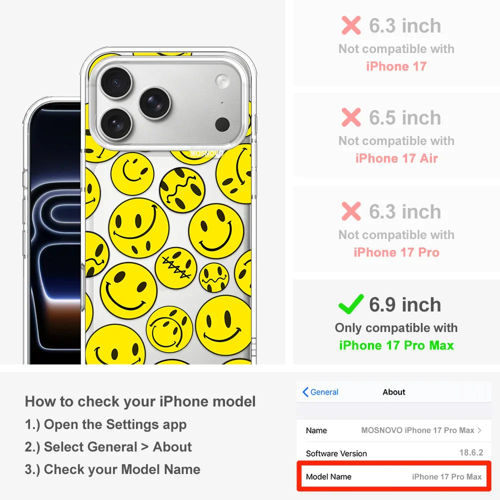 Smiley Face Phone Case - iPhone 17 Pro Max Case – MOSNOVO