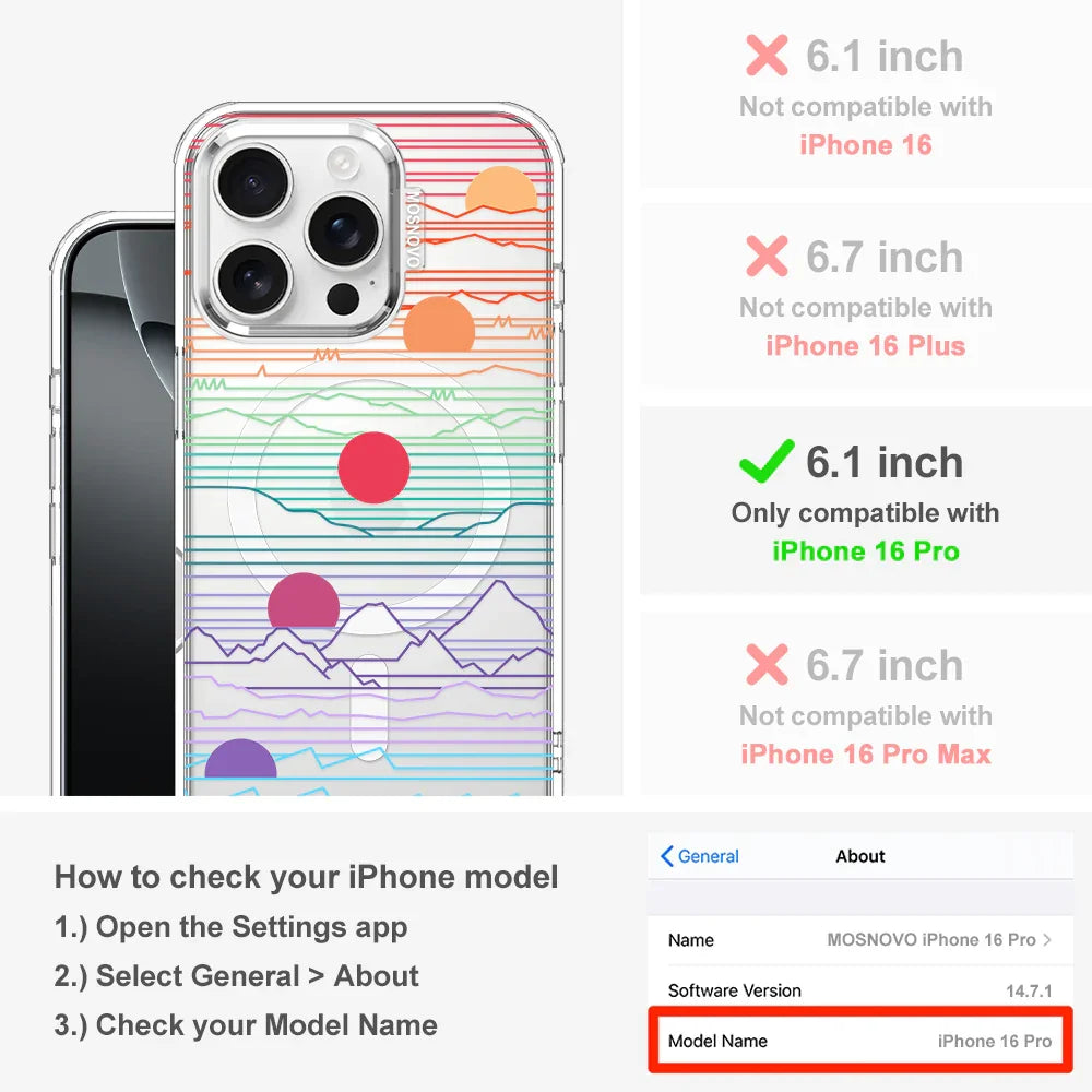 Sunrise and Sunset Phone Case - iPhone 16 Pro Case Clear With MagSafe