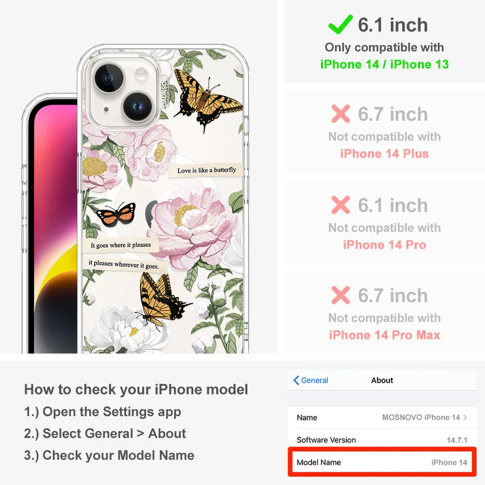 Bloom Phone Case - iPhone 14 Case Clear With MagSafe