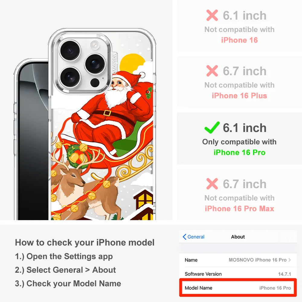 Santa Claus Phone Case - iPhone 16 Pro Case Clear