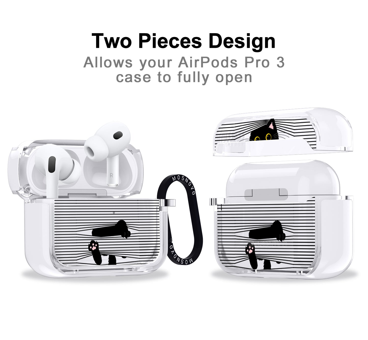 Hidden Black Cat Airpods Pro 3 Case