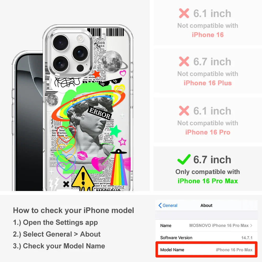Error Statue Art Phone Case - iPhone 16 Pro Max Case Clear