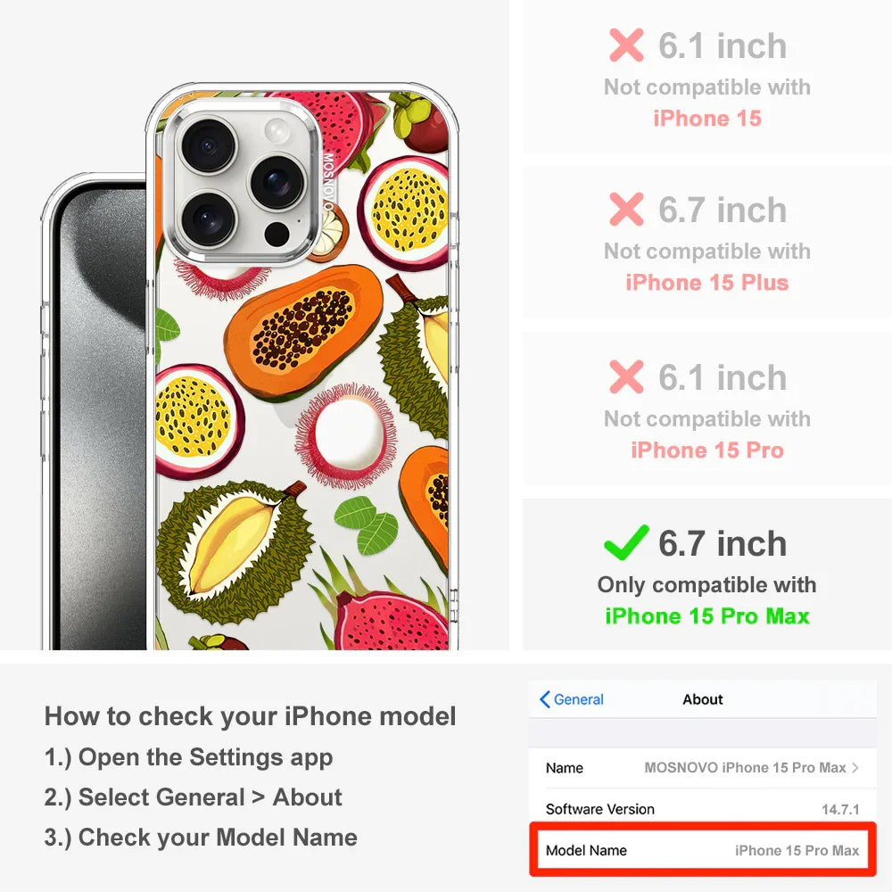 Tropical Fruits Phone Case - iPhone 15 Pro Max Case Clear