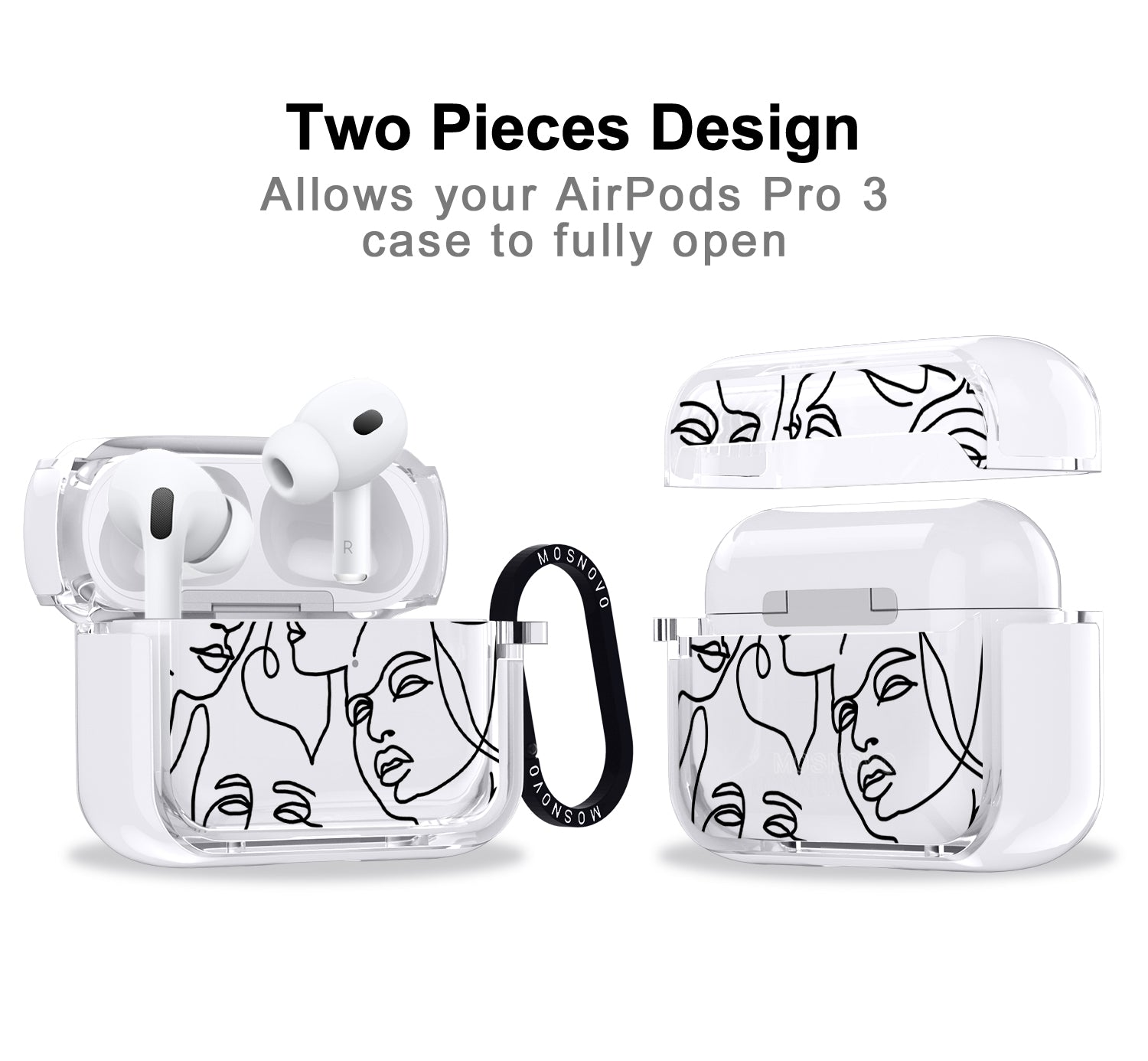 Abstract Face Line Art Airpods Pro 3 Case