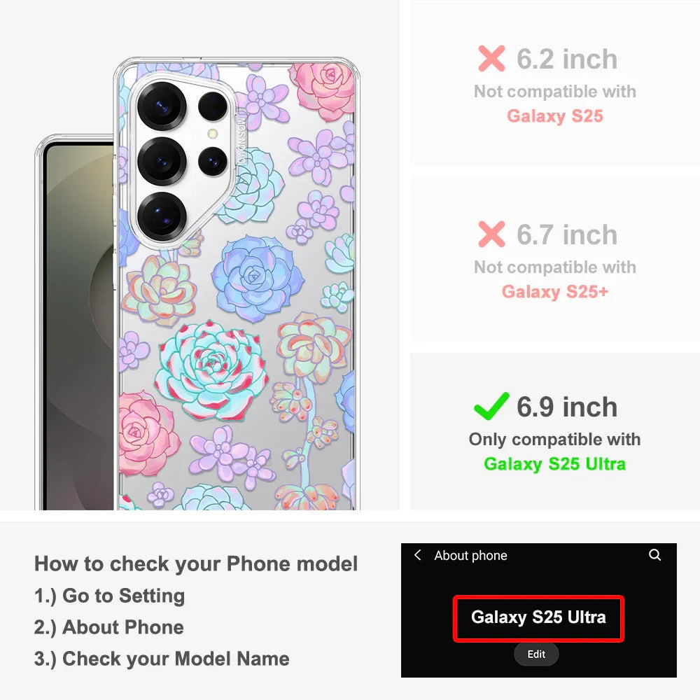 Succulents Phone Case - Samsung Galaxy S25 Ultra Case Clear