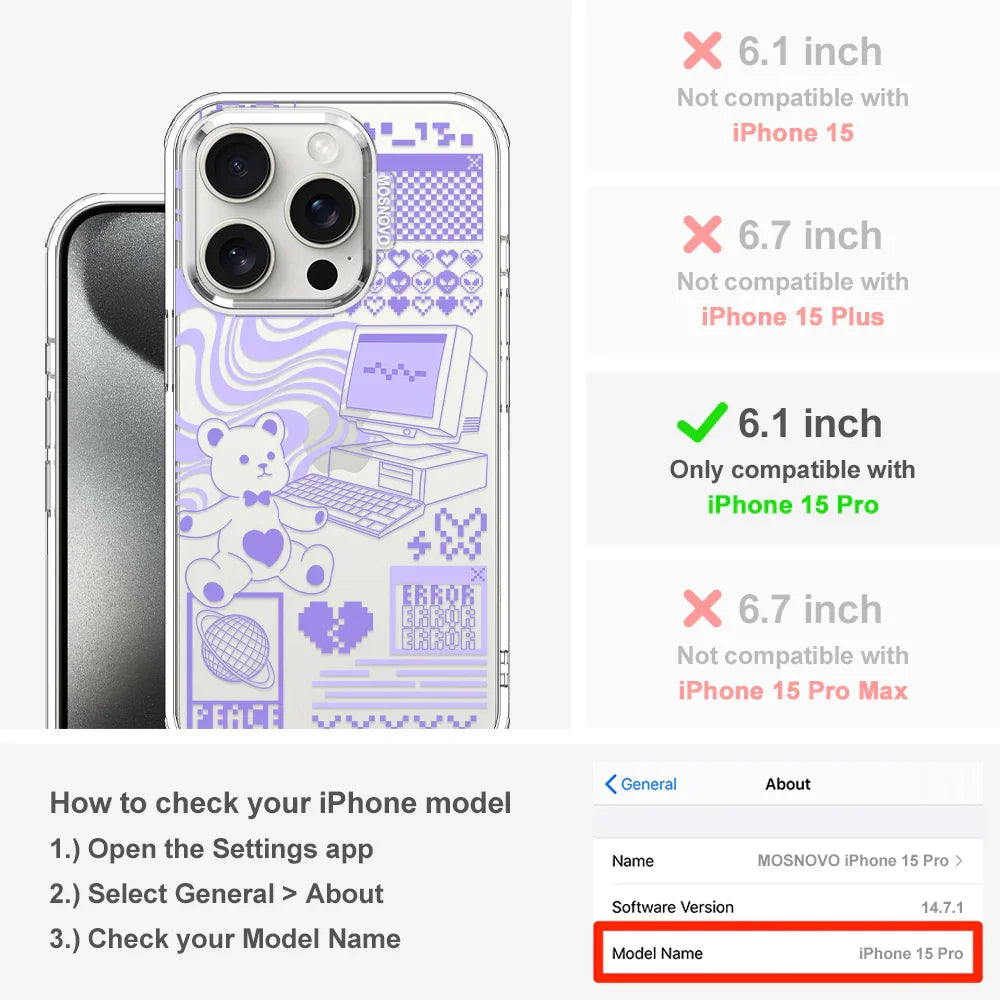 Y2K Aesthetic Phone Case - iPhone 15 Pro Case Clear