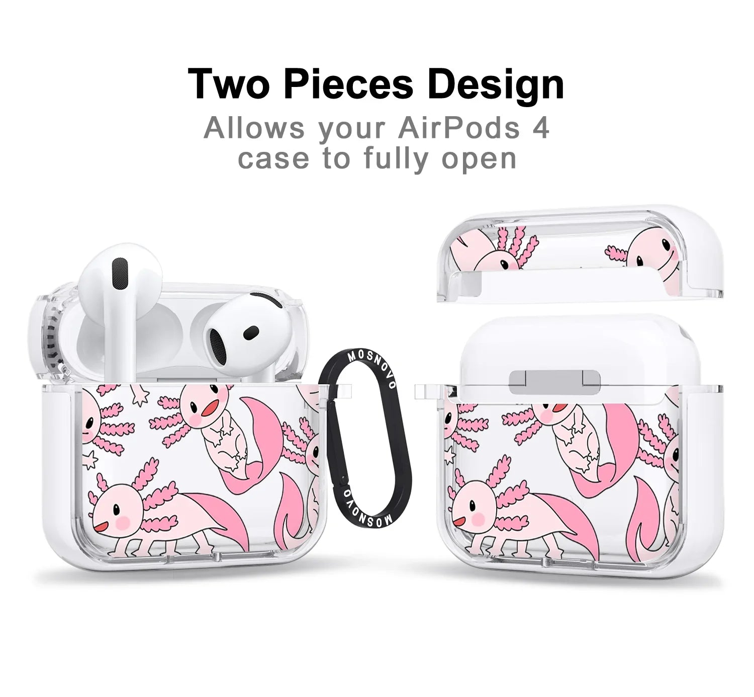 Pink Axolotl Airpods 4 Case