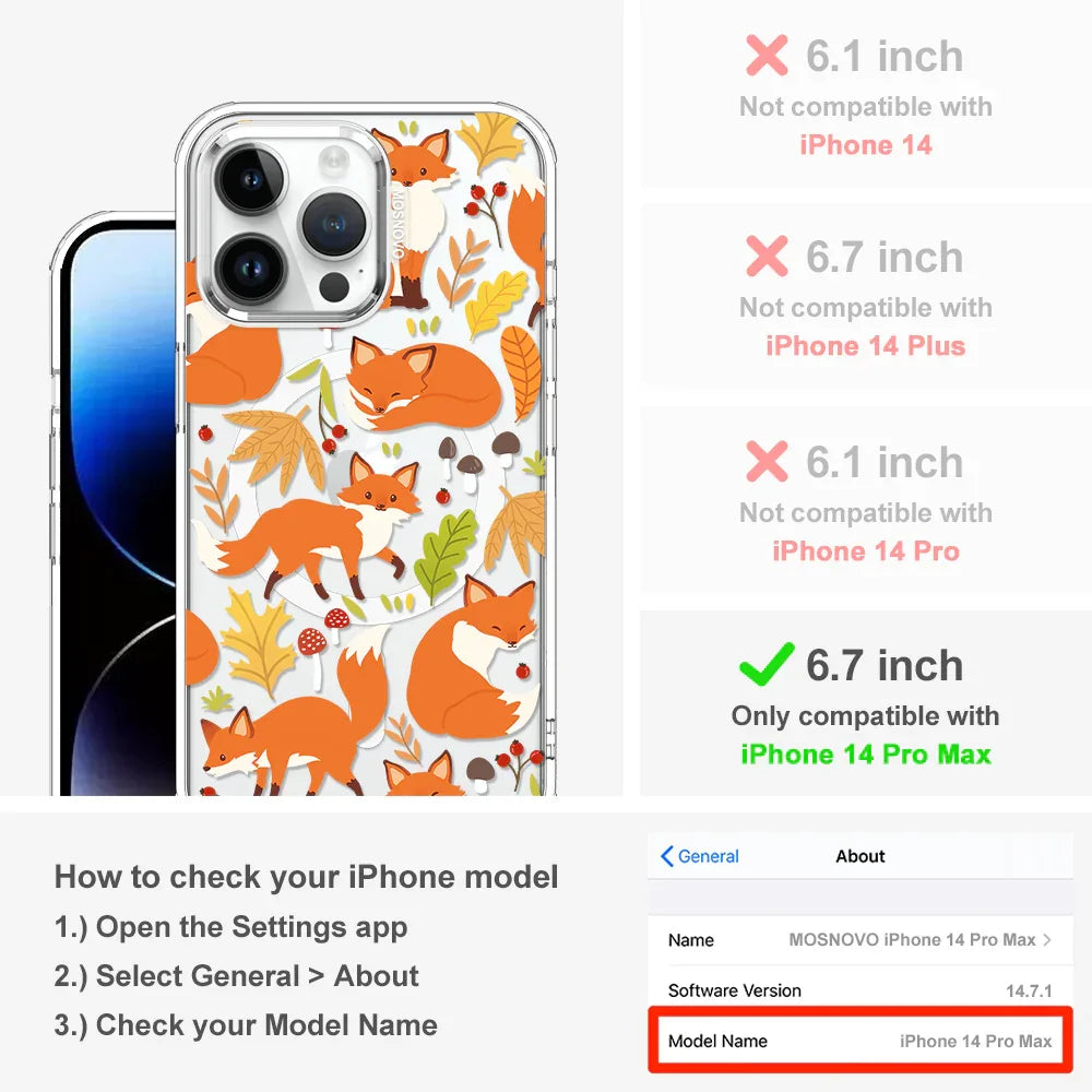 Autumn Fox Phone Case - iPhone 14 Pro Max Case Clear With MagSafe
