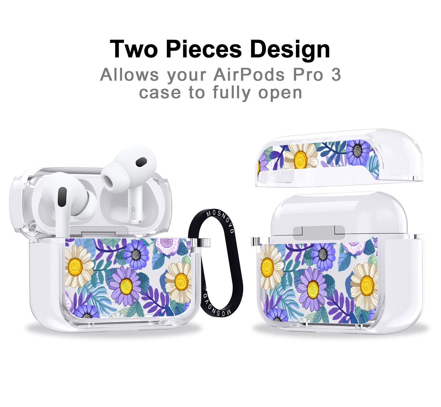 Purple Floral Airpods Pro 3 Case