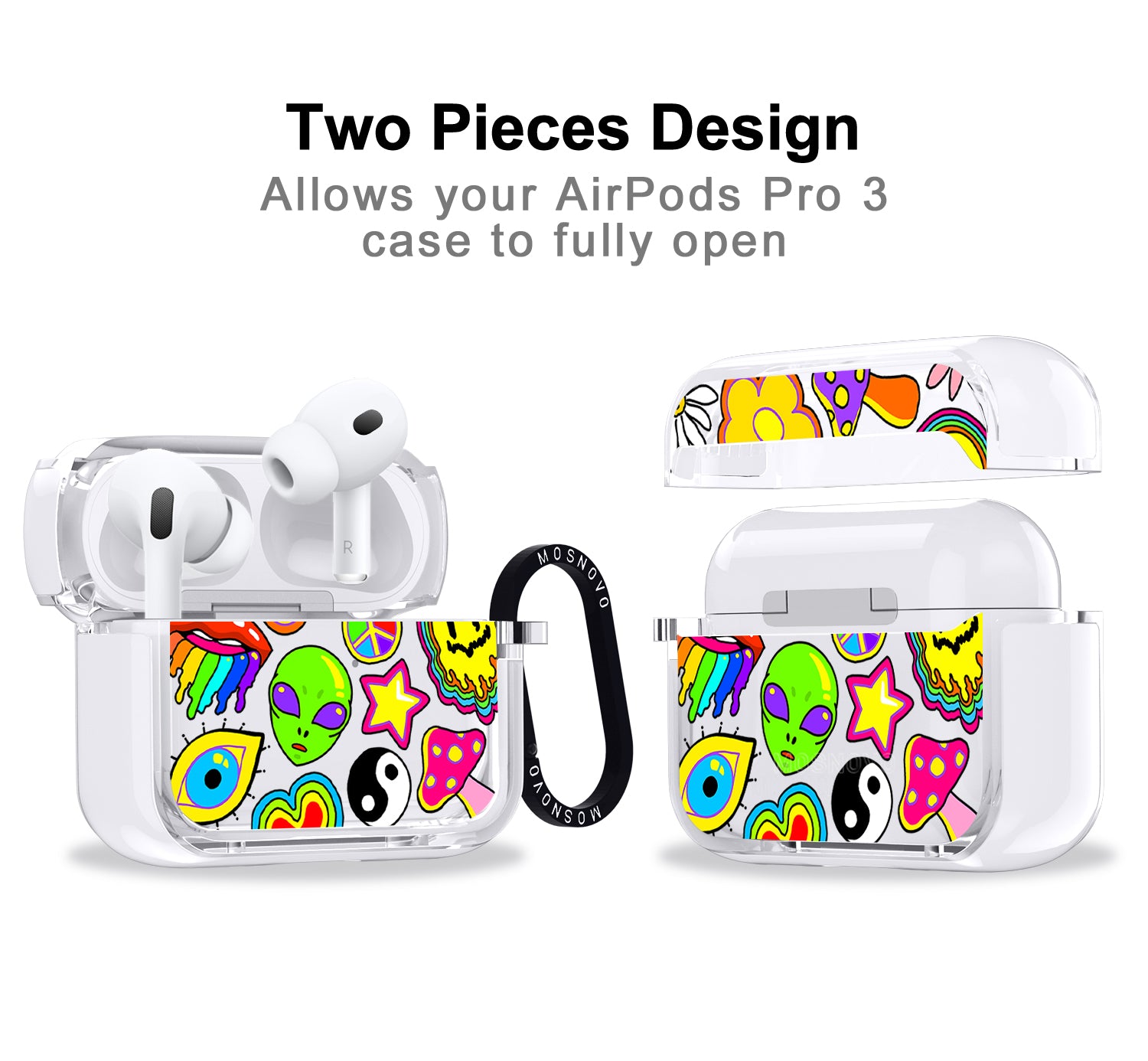 Hippie Rainbow Face Love Airpods Pro 3 Case