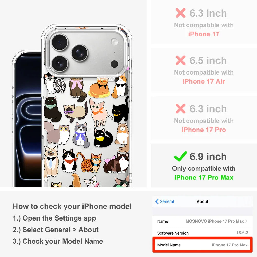 Cute Cat Phone Case - iPhone 17 Pro Max Case – MOSNOVO