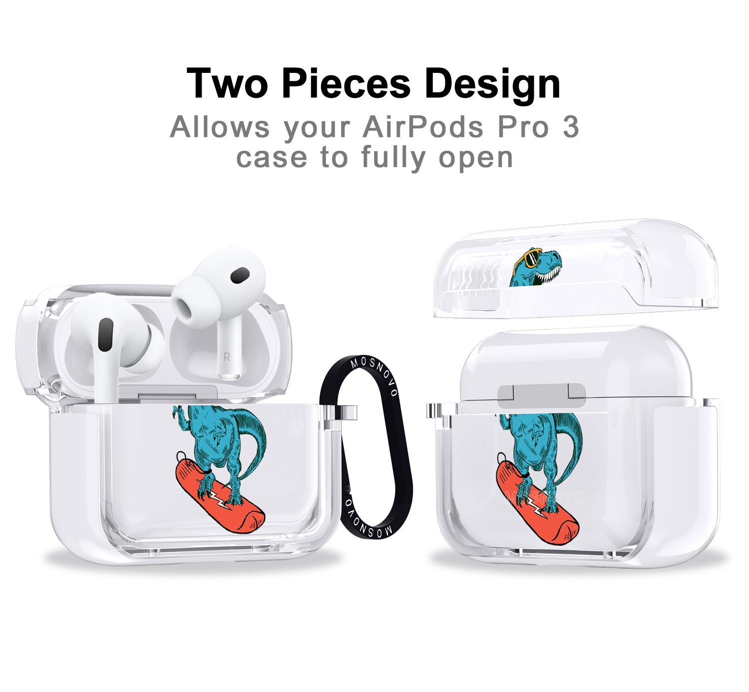 Surfing Dinosaur Airpods Pro 3 Case