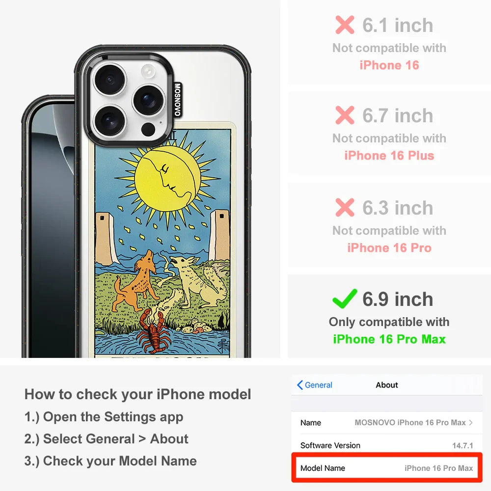 The Moon Phone Case - iPhone 16 Pro Max Case Clear Black ShockStone With MagSafe