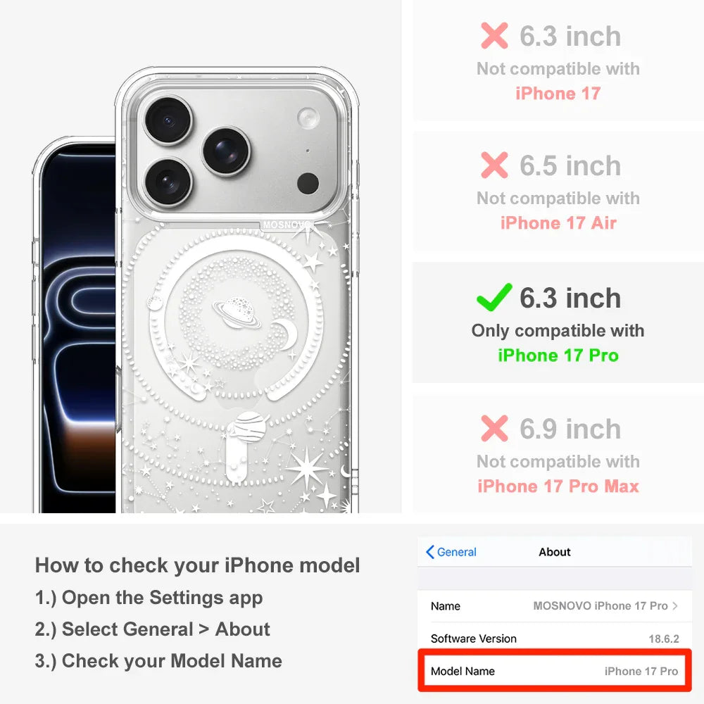 White Galaxy Phone Case - iPhone 17 Pro Case