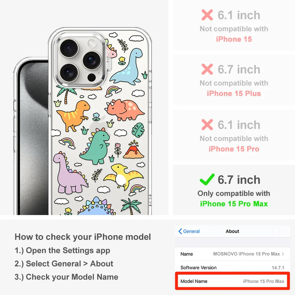 Dinosaur Land Phone Case - iPhone 15 Pro Max Case Clear