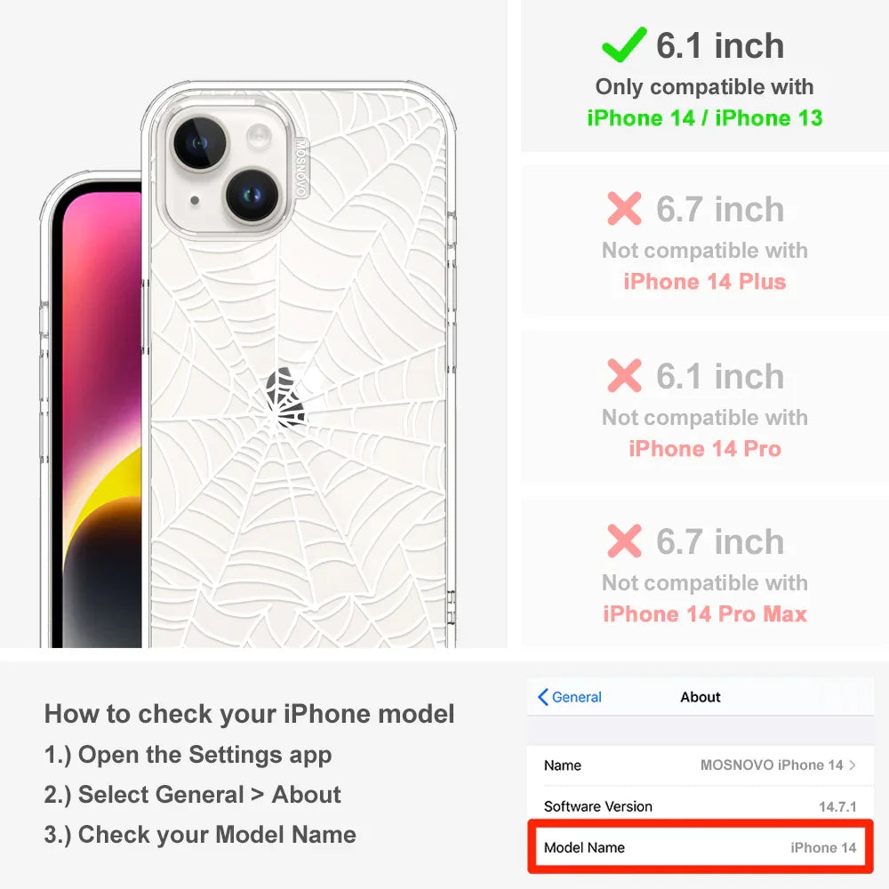 Spider Web Phone Case - iPhone 13 Case Clear