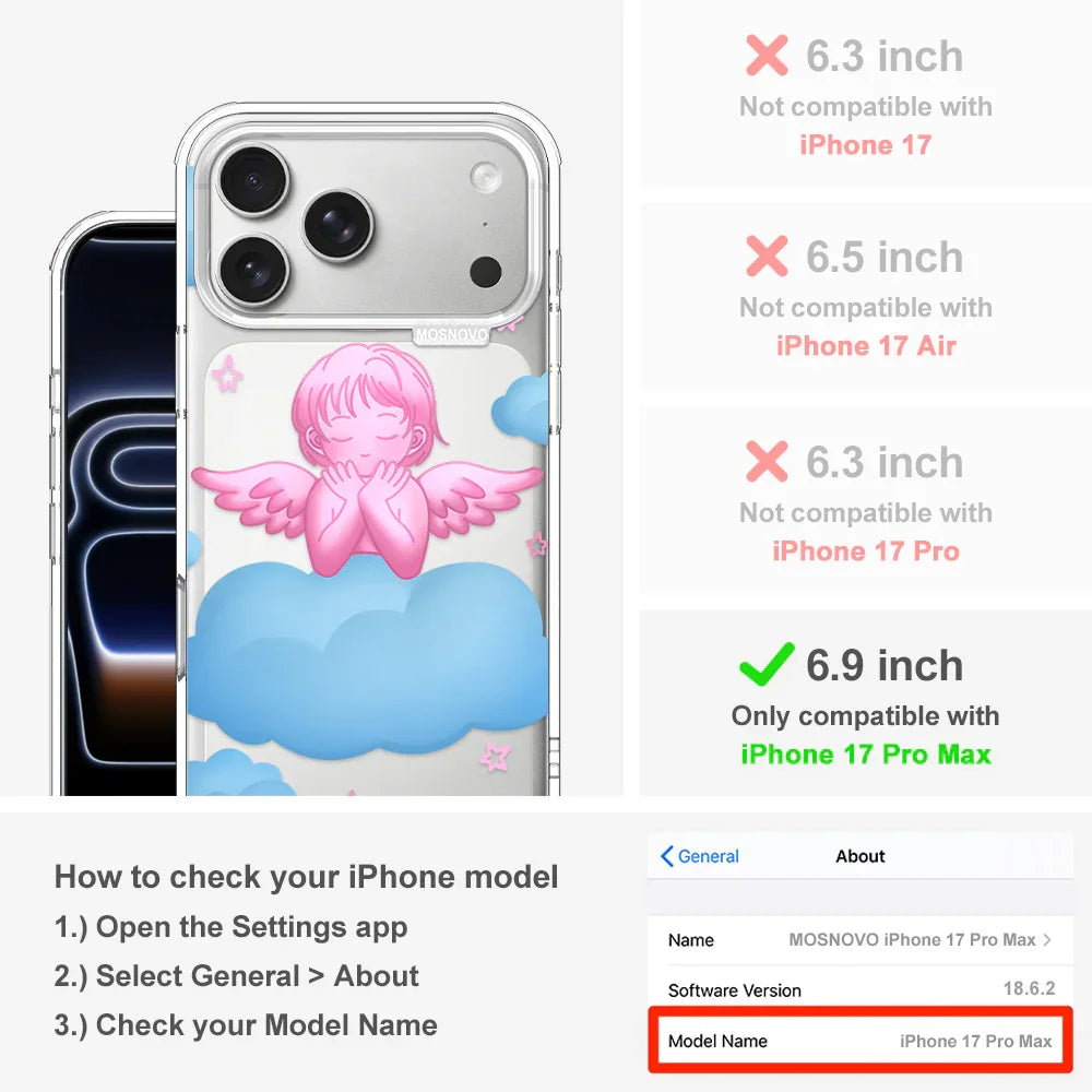 Pink Serenity Angel Phone Case - iPhone 17 Pro Max Case – MOSNOVO