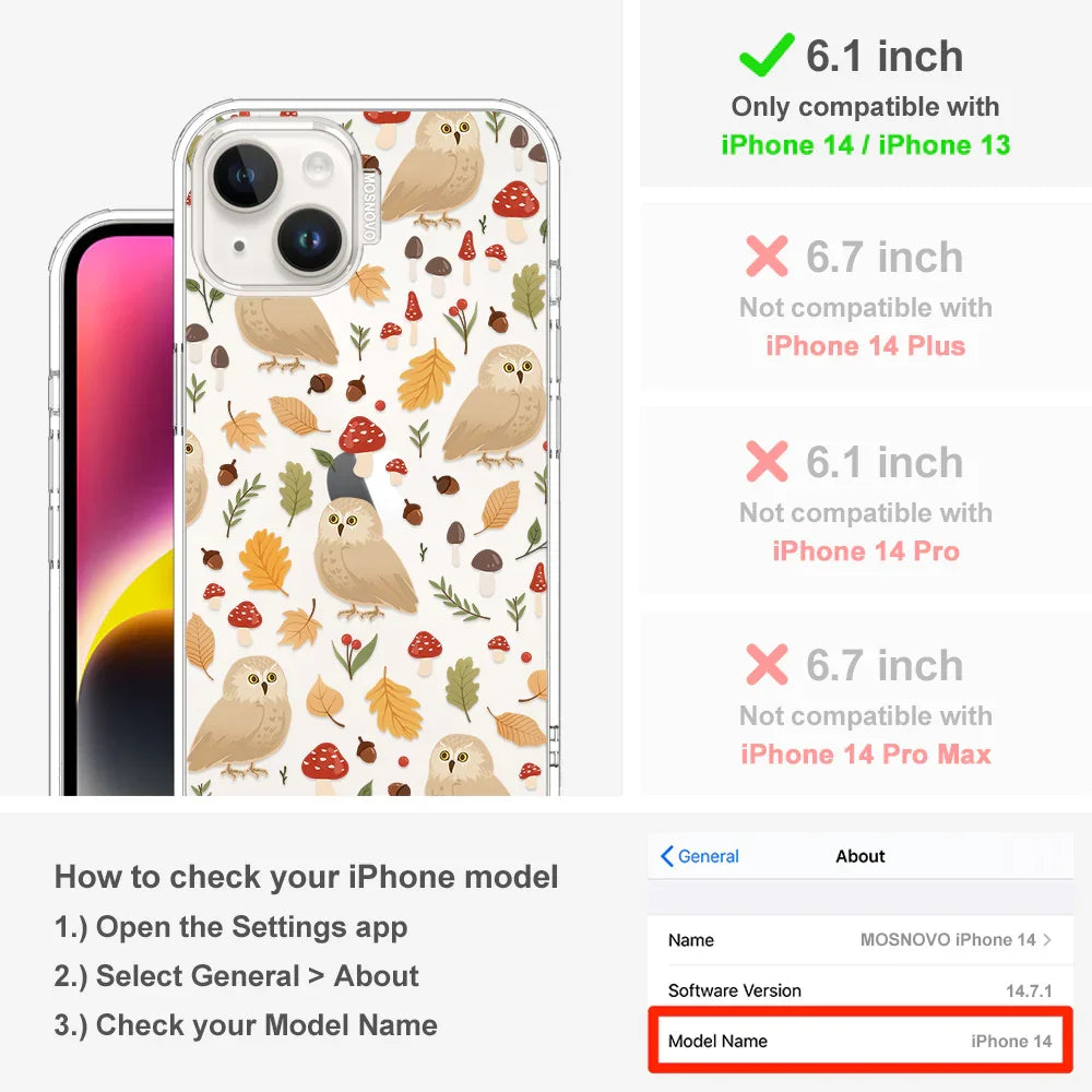 Autumn Owl Phone Case - iPhone 13 Case Clear