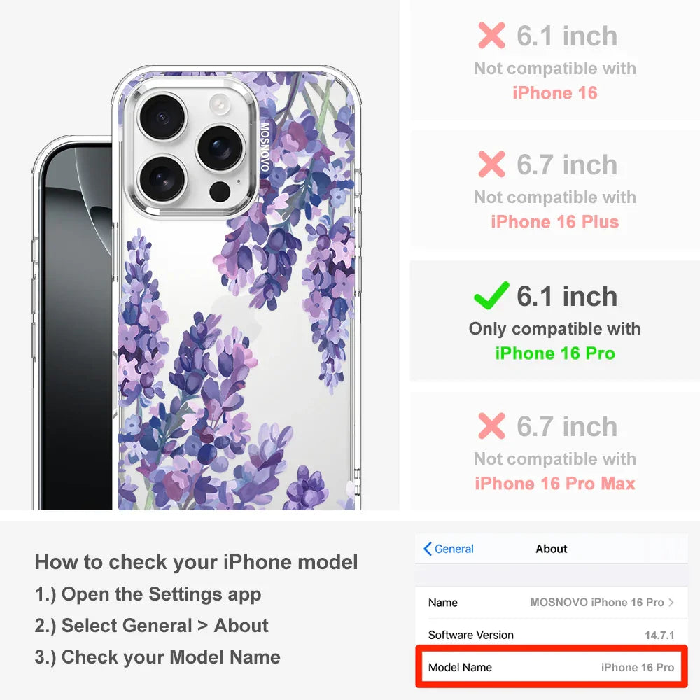 Lavender Phone Case - iPhone 16 Pro Case Clear