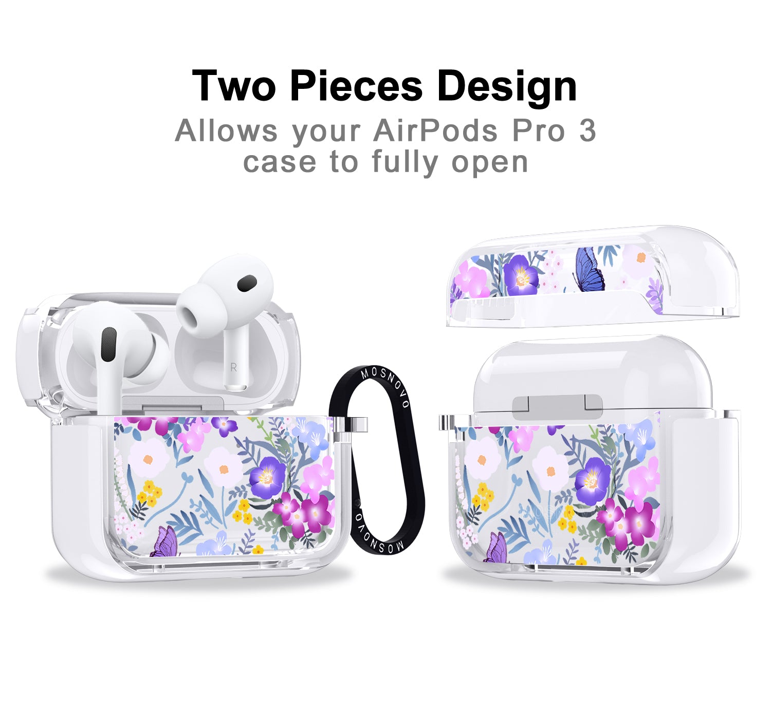 Purple Peri Nemophila Flower Airpods Pro 3 Case