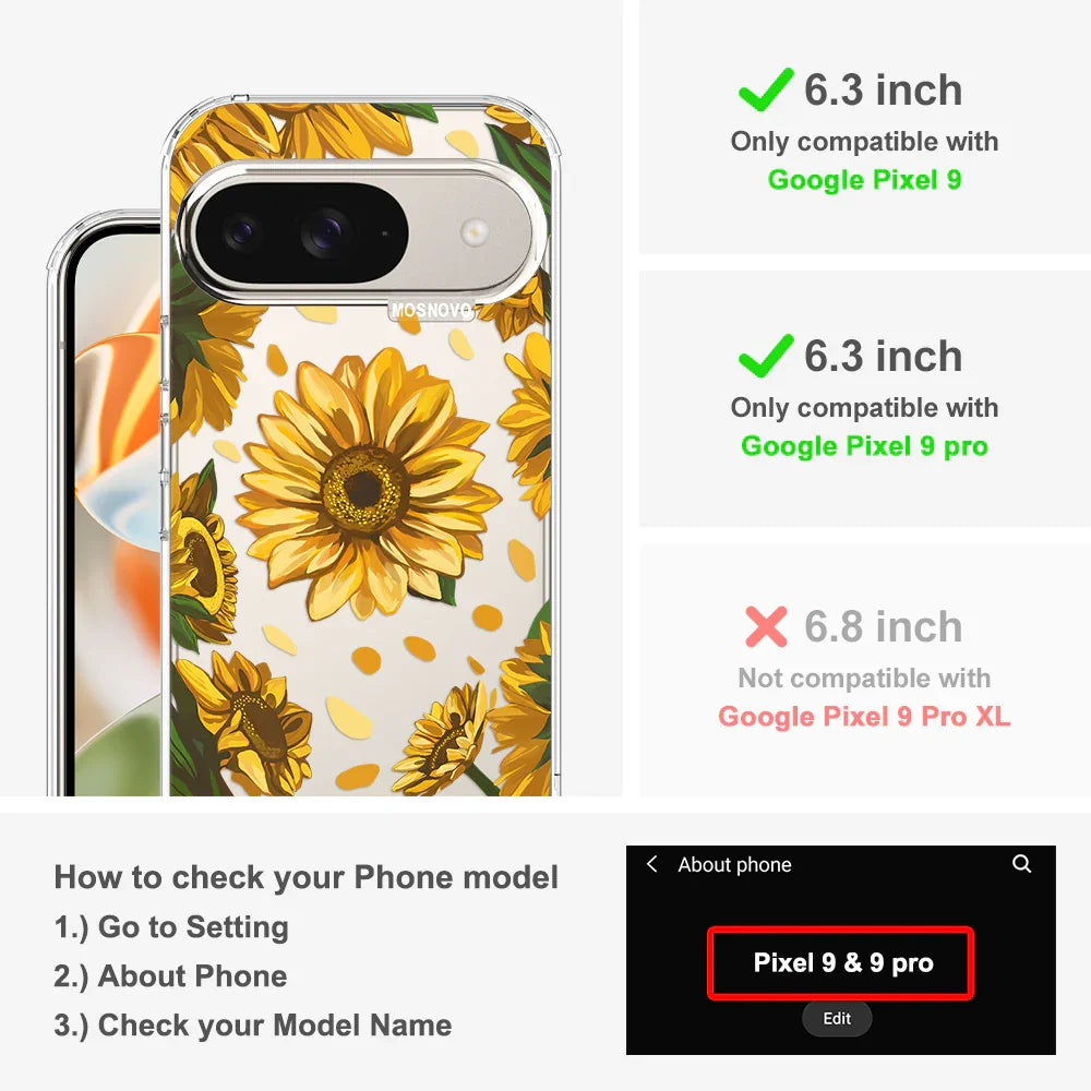 Sunflower Garden Phone Case - Google Pixel 9 Case Clear