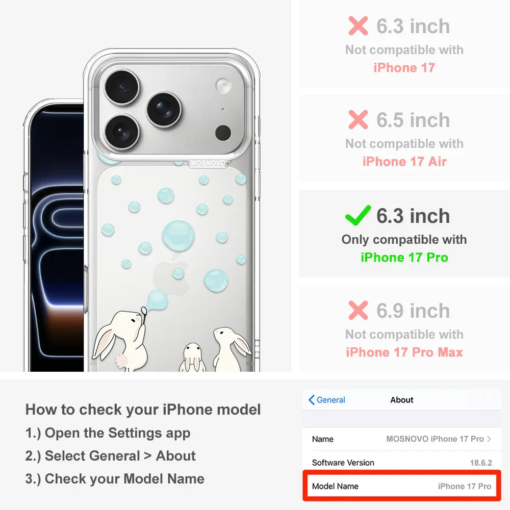 Bunny Blow Bubble Phone Case - iPhone 17 Pro Case  MOSNOVO