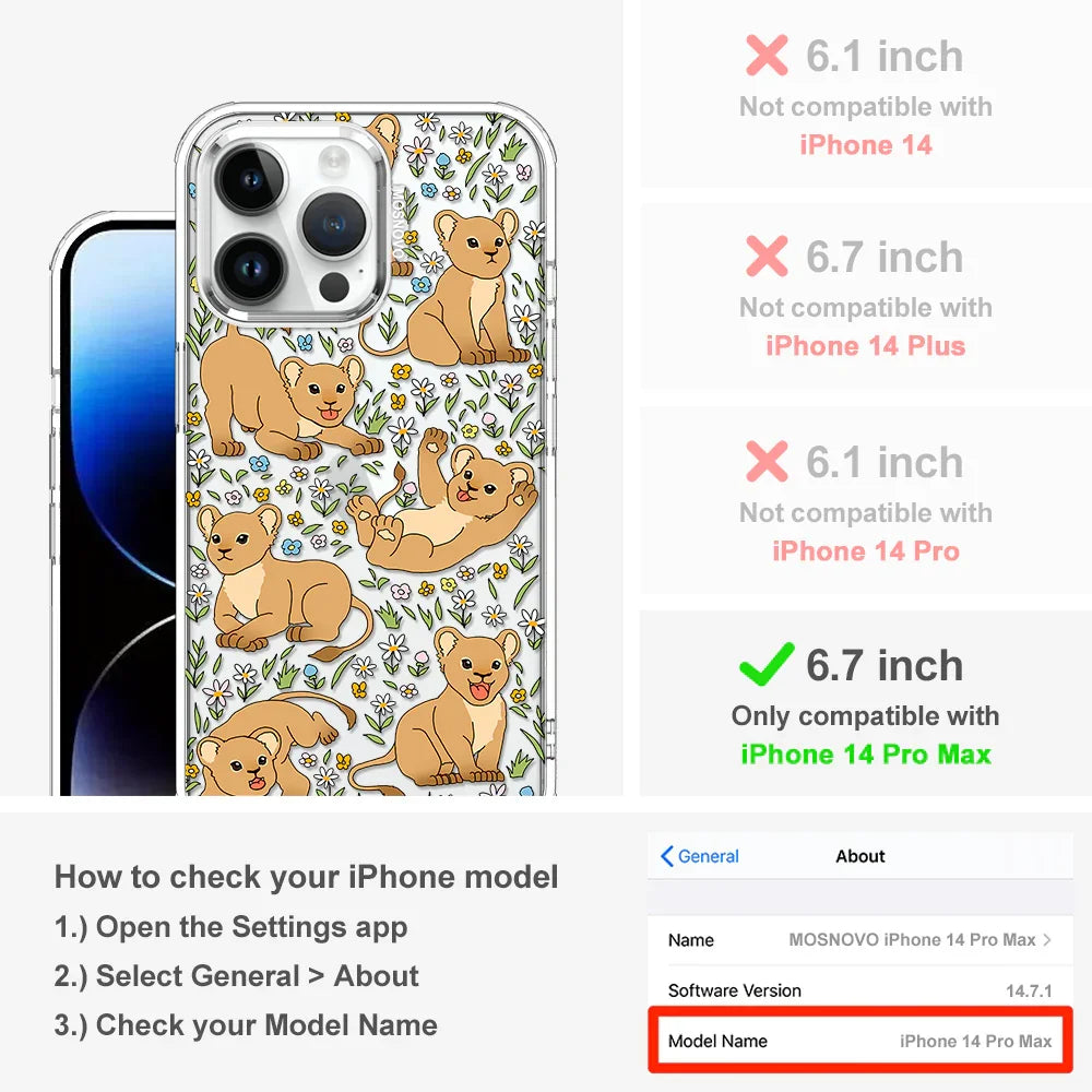 Cute Lion Phone Case - iPhone 14 Pro Max Case Clear