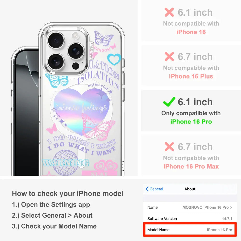Intense Feeling Phone Case - iPhone 16 Pro Case Clear With MagSafe
