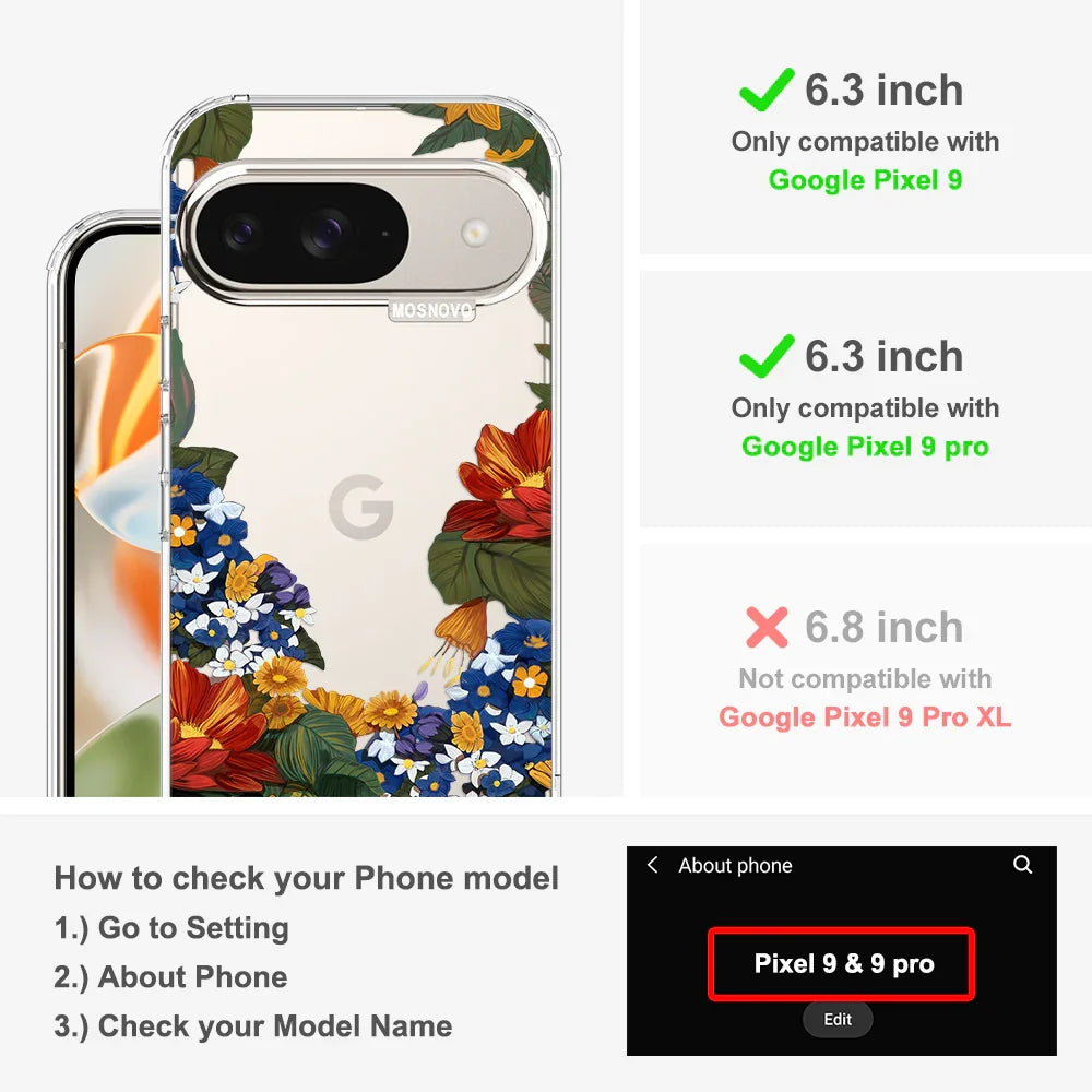 Floral Garden Phone Case - Google Pixel 9 Pro Case Clear