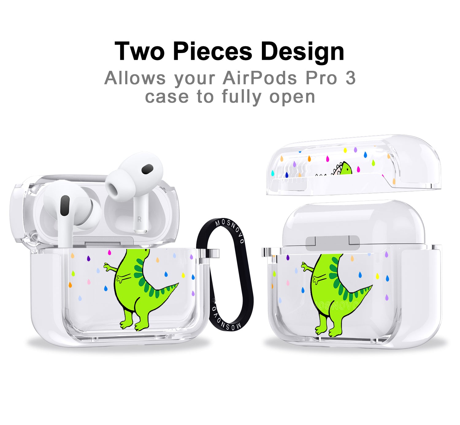 Rainbow Dinosaur Airpods Pro 3 Case